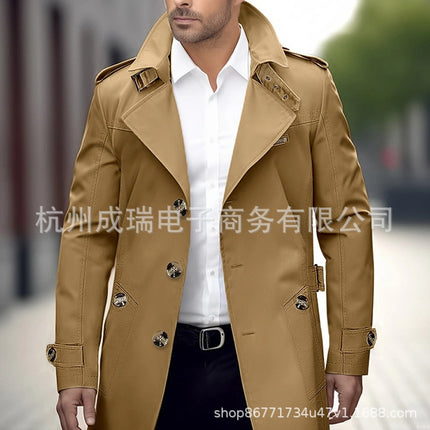 2025 New Product on Independent Sites Amazon Spring and Autumn Washed Men's Casual Outwear Mid-Length Windbreaker Jacket for Men