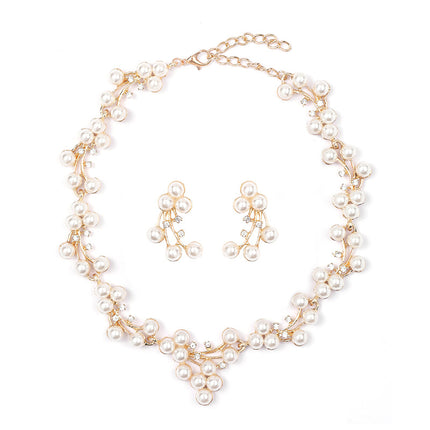 European and American Foreign Trade New Hot Pearl Necklace Set Women's Light Luxury Niche All-match sweater chain clavicle chain alloy