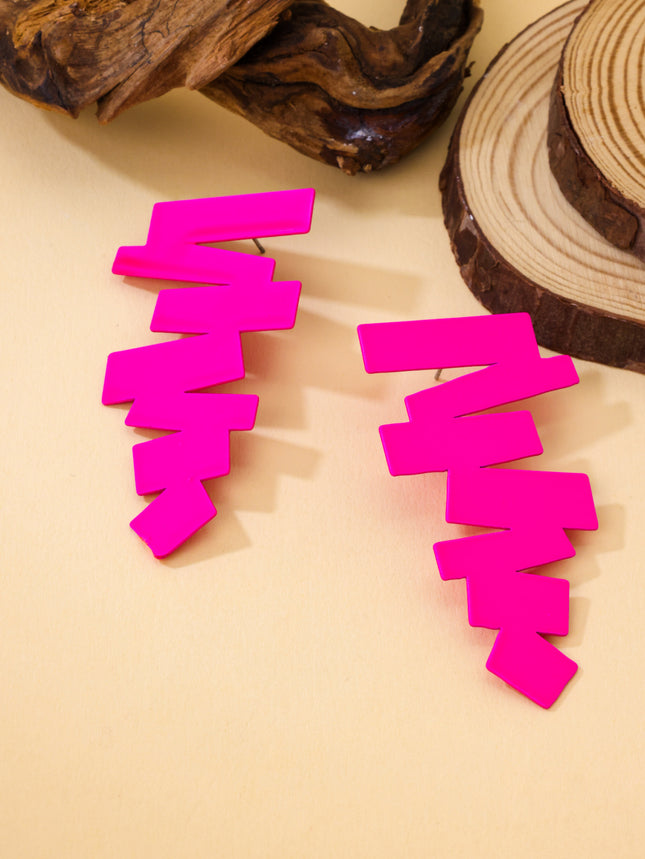 Qingdao jewelry cross-border new fashion personality punk exaggerated trend Joker geometric elements retro spray paint earrings