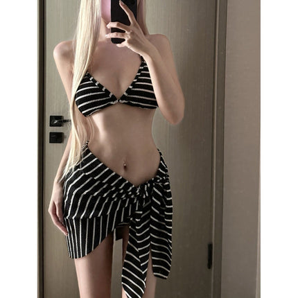 Source Manufacturer Striped Tube Top Bikini Strap Three-point Surfing Swimsuit Female Spice Girl Sanya Vacation Hot Spring