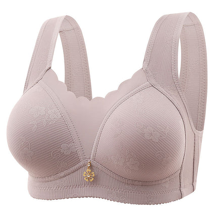 Cross-Border Export of Beautiful Back Anti-Exposure Sagging Side Breast Reduction Large Size Thin New Push-Up Women's Wire-Free Underwear