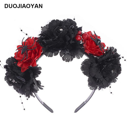 Spider Flower Party Halloween New Flower Headdress Hair Hoop Wholesale Makeup Personality European and American Cosplay