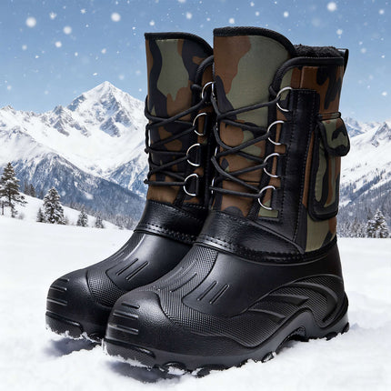 Men's New Winter Cotton Shoes, Velvet and Thickened High-Top Snow Boots, Waterproof and Non-Slip, One-Leg Cotton Boots, Cross-Border Dropshipping