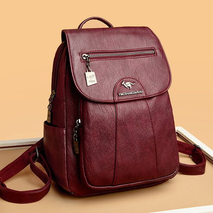 New Women's Backpack Large Capacity Soft Leather Travel Bag Fashion Student Anti-theft Imitation Sheepskin Backpack