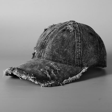 New Washed Denim Baseball Cap Distinctive Rouge Street Fashion Hat Men's and Women's Large Brim Face Showcase Cap