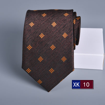 Tie Men's Dress Business Stripe 8cm New Jacquard Hidden Blue Executive Hand Tie Wedding Festive Spot