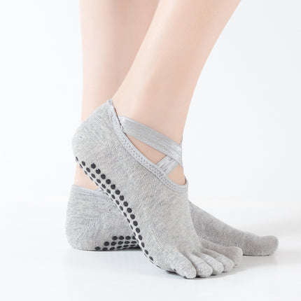 Five-Finger yoga socks women's bright strap cross strap low-cut sports socks dispensing non-slip toe five-finger socks in stock cotton socks