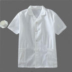 Lapel white short sleeve (single breasted) / M