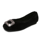 Black 113-1 rhinestone buckle shoes / 34