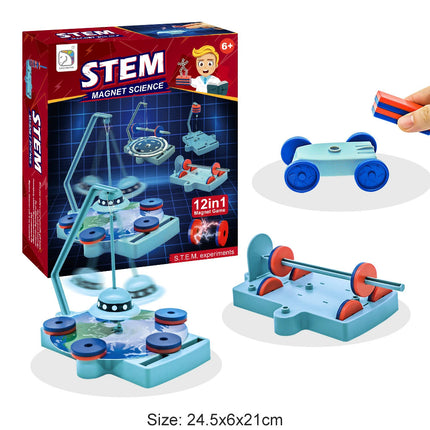 Cross-Border Wholesale Dropshipping Physical 12-in-1 Magnetic Science Experiment Set Steam Interest Development Science and Education Toys