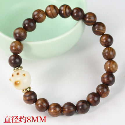 Multi-treasure beads bracelet luminous bamboo bead bracelet women's literary and artistic small fresh jewelry ebony sandalwood green sandalwood rosewood