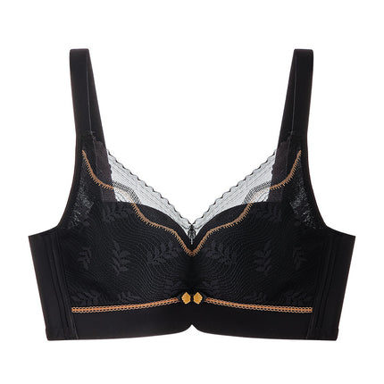 Small Chest Push-up Underwear Women's Thin Upper Collocable Parm Anti-sagging No Steel Ring Summer Hole Cup Lace Bra