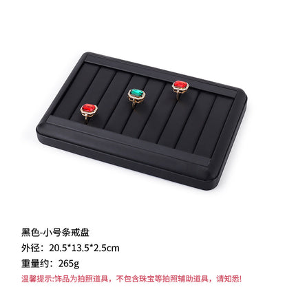 Counter Leather Jewelry Tray High-End Jade Pendant Tray Ring Storage Tray Jewelry Display Stand Live Broadcast Props