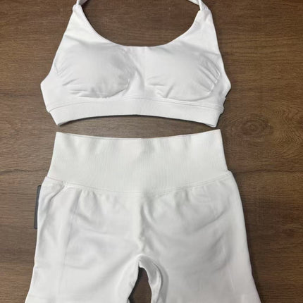suit Sports Underwear Women's Xia Mei Back Mid-strength Shock-proof Anti-expansion Ultra-fine Matting Nylon Hanging Neck Large Backless