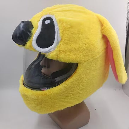 Cross-Border Motorcycle Funny Plush Hood Cute Street Plush Hood Protective Helmet Hood Cartoon
