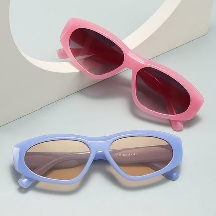 2022 new glasses cat eye small sunglasses European and American ins UV-proof beach simple sunglasses box