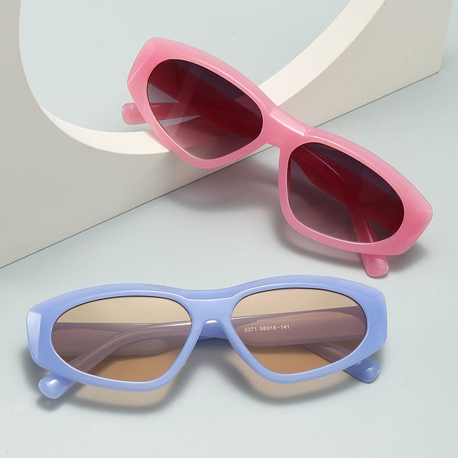 2022 new glasses cat eye small sunglasses European and American ins UV-proof beach simple sunglasses box