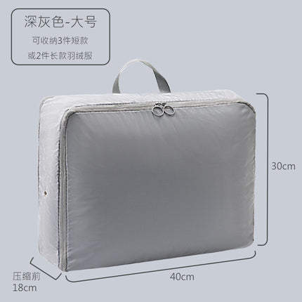 Cross-border Memory Cloth Down Jacket Storage Bag Double Zipper Packing Bag Travel Handbag Dustproof Portable Collating Compression