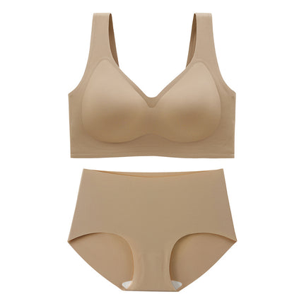 chubby girl plus fertilizer to increase 200kg seamless plus size underwear women's summer thin big chest small gathered bra