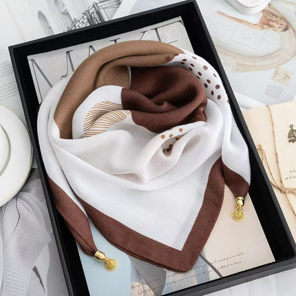 New 65.65 Magnetic Buckle Scarf Women's Square Scarf Winter Lazy Pendant Ins Scarf Scarf Decorative Fashion All-match