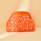 Leopard print [orange background pink flower] / 30*22*9cm