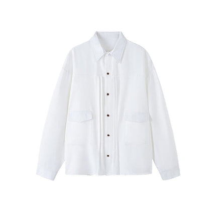 Japanese Retro Shirt Jacket Sunshine Clean Men's Outfit Shirt Oversized Loose Large Size Top