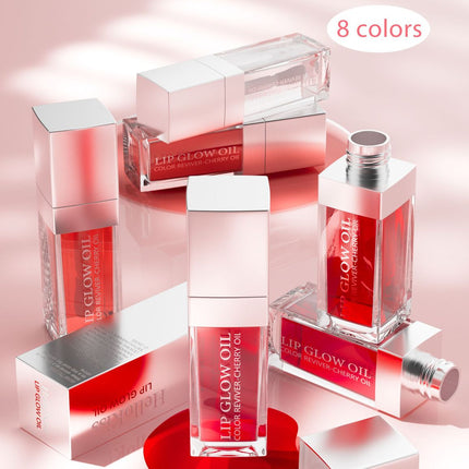 Hellokiss Lip Glow Oil 8ml Glossy Lip Oil Moisturizing Lip Glaze Transparent Lip Balm  Lip Stick Cherry