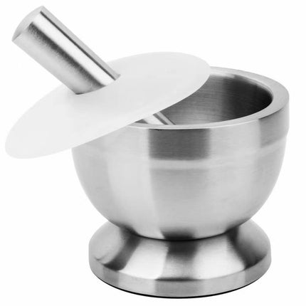 304 stainless steel garlic masher round grinding pot mortar mold stone mortar masher with lid mortar Masher