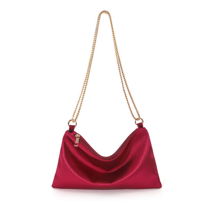 Amazon Cross-border Satin Artificial Silk Satin Women's Niche Simple Chain Armpit Square Bag Party Dinner Bag