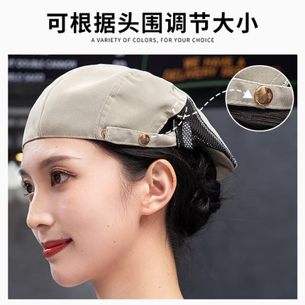 Catering work beret hot pot shop bakery coffee shop waiter breathable net cap oil smoke-proof chef cap
