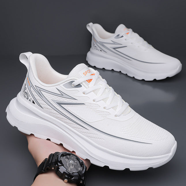 Large Size 45 Men's Shoes Youth Running Shoes Summer Mesh Breathable Gas Measurement Shock-Absorbing Lightweight Sports Shoes Drop Shipping