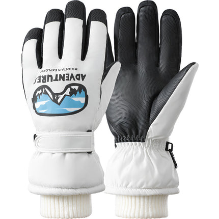 2025 Ski Gloves Men's Windproof, Waterproof, Anti-Slip, Touch Screen Fleece-Lined, Winter Cold-Proof Mountaineering and Cycling Warm Gloves