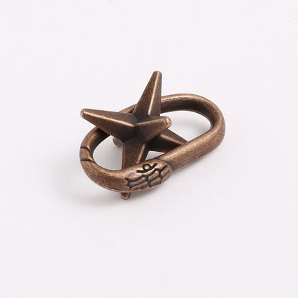 [Small size] zinc alloy unlock Kong Ming lock magic alloy educational toys nine-chain intelligence unlock ring buckle