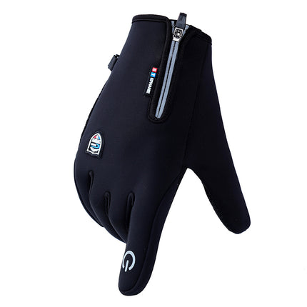 Men's Autumn and Winter fleece-lined Warm Gloves Motorcycle Take-out Cycling Driving Cold-proof Non-slip Touch Screen Water-repellent Cold-proof