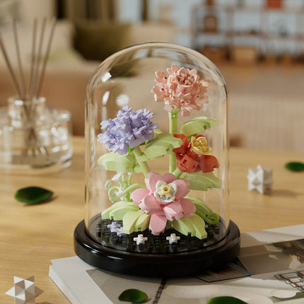 Compatible with Lego Forever Flower Sunflower Rose Fleshy Potted Plants Assembled Building Blocks Toy Valentine's Day Gift for Girls