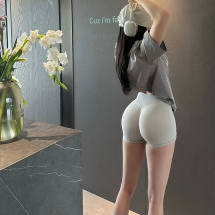 DFY Sports Belly Riding Tights Peach Hip Yoga Three-point Shorts Low Waist Tight Hip-lifting Sports Shorts