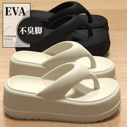 Thick-Soled 4-5cm Flip-Flops for Women to Wear Outside 2025 New Anti-Slip and Stain-Resistant Platform Summer Flip-Flops That Do Not Smell Bad for Feet