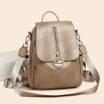 Women's Backpack 2025 New Women's Backpack Fashionable and Versatile Splicing Large Capacity Trendyy Casual Travel Bag