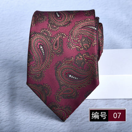 Tie men's formal wear business wine red bridegroom wedding jacquard hand fight 8cm administrative professional New in stock