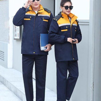 Winter Work Clothes Cold-proof Cotton Coat Thickened Work Protection Clothing Factory Workshop Factory Clothes Printing Thickened Cotton Coat