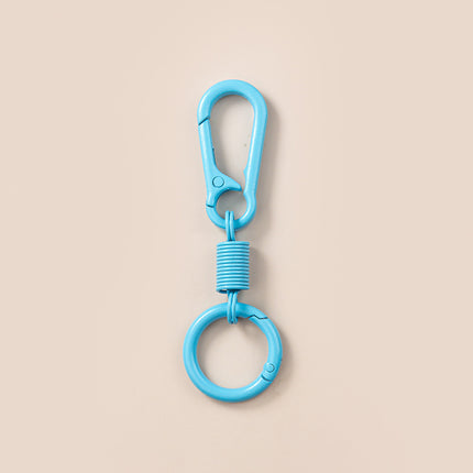 Colorful Breathing Rebound Ring Keychain Solid Color Simple Zinc Alloy Car Cross-Border Carabiner Keychain