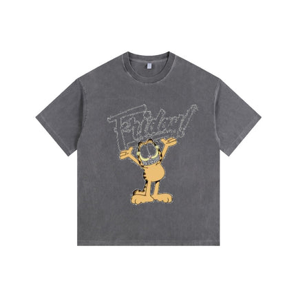 American Style Retro Heavy Cotton Short-sleeved T-shirt Men's Summer Casual Loose Trendy Brand Washed Old Half-sleeved T-shirt