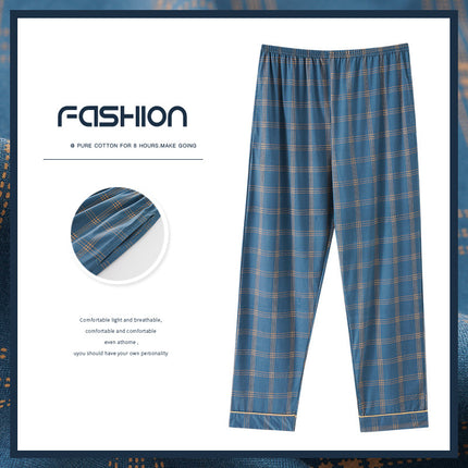 Men's Pajama Pants for Spring, Autumn and Summer, Plus Size, Loose Fit, Brushed Fabric, Loungewear for Home