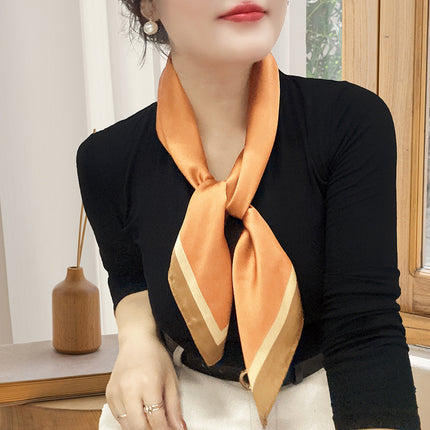 Spring and Summer 70cm Small Square Scarf Women's Autumn and Winter New Foreign Style Fashion All-match Shake Tone Same Scarf Scarf