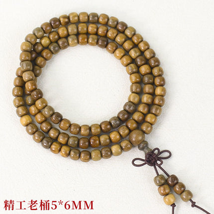 Natural Green Sandalwood 108 Beads Sandalwood Multi-Circle Men's and Women's Bracelets Wooden Toy Bracelets and Rosary Beads