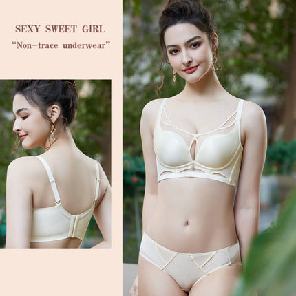Luxury high-end satin breast-shaping Belt Wireless underwear push-up adjustable breast-collecting warm-changing cup bra