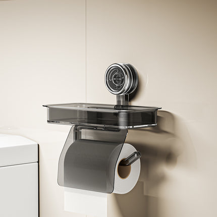 Suction Cup Toilet Roll Paper Holder Wall-mounted Punch-free Toilet Paper Rack Waterproof Tissue Box Bathroom Toilet Paper Box