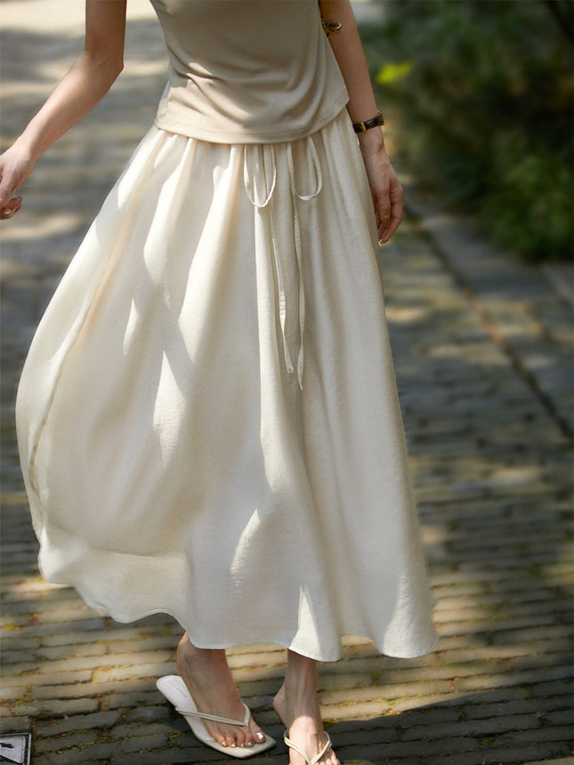 | Garden Tour. Skirt | Elegant Slim A- line Umbrella Skirt/Dipped Smooth Lyocell Skirt