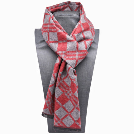 2023 Korean version of autumn and winter new imitation silk brushed vintage fashion classic men's scarf scarf dual-use wholesale