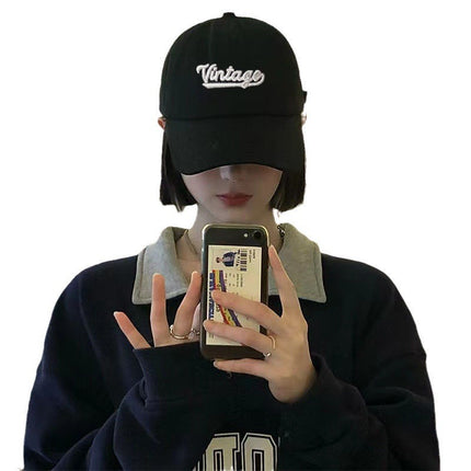 Duck Tongue Hat Women's Baseball Cap 2025 Spring and Summer New Hard Top Wide Big Brim Big Face Shown Face Small Deep Top Deepening